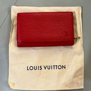 LOUIS VUITTON RED EPI LEATHER VINTAGE WALLET